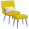 VidaXL Relaxačné kreslo so stoličkou Yellow Velvet 4012333