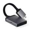 AppleMix SATECHI konektor/redukcia pre Apple MacBook - 2x USB-C na USB-C + 2x HDMI - sivá
