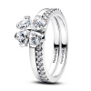 Pandora Rozdeliteľný strieborný prsteň Trblietavý štvorlístok 194507C01 54 mm