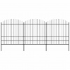 zahrada-XL Záhradný plot s vrchnou časťou z ocele 537x200 cm čierny 277750