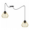 Light Home Závesné svietidlo Nuvola Spider 1, 2x zlaté drôtené tienidlo