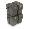 Prosperplast SORTIBOX II Sada 4 odpadkových košov 4 x 25 l, šedý kameň ISWB25S4
