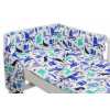 Baby Nellys Mantinel s obliečkami 135x100 - Dinosaurus modrý