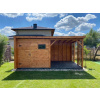 Domček na náradie - Záhradný domček TG Wooden Constructions 500 x 300 cm (Záhradný domček na náradie s altánkom 2v1 500cm x 300cm)