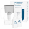 Sklenená filtračná kanvica Wessper D2 BOROSILICATE 3l sivá + 3x filter