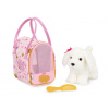 Pucci Pups Psík biely v taške Pink Crown Glam Bag