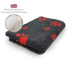 DRYBED Premium Vet Bed Economy 22 mm antracitový + červené labky 100 x 75 cm