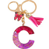 Kľúčenka Abeceda C/Ružová/Motýľ