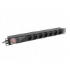 Lanberg PDU-03F-0200-BK predlžovací kábel Rack PDU 10 1U 16A, 3x 230v Shucko 2m, čierny
