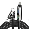 Kábel 4 v 1 z USB-C/USB-A na USB-C/lightning Blitzwolf BW-HDC6 1,2 m 240W RGB (čierny)
