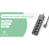 Predlžovací Kábel lamelový Viking Technology 1,5 m 5 ks zásuviek, čierny