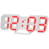 E-CLOCK 1365 Digitálne hodiny, biele s červeným podsvietením