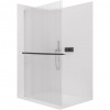 CERANO - Sprchová zástena Walk-in Crystal Ľ/P - 8 mm + polička/držiak na uteráky - bezvzperový systém - čierna matná, ryhované sklo - 100x200 cm