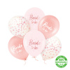 Party Biologicky rozložiteľné balóny Bride to be ružové zlato s konfetami 30 cm – sada 6 ks