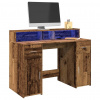 Psací stůl s LED světly old wood 120x55x91 cm kompozitní dřevo 3309418