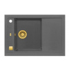 Alveus FORMIC 30 kuchynský granitový drez so sifónom 76x50 Steel + prepad gold 1108030+gold