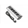 GTV Černá Rohová zásuvka Power Port 4 x 220V AE-PBKT4U-80