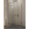 New Trendy Avexa Gunmetal Brushed sprchovací kút 120x110 cm štvorcová grafitová brúsené/priehľadné sklo EXK-3341
