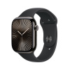 Apple Watch Series 10 46 mm Cellular bridlicovo sivý titán s čiernym športovým remienkom M/L MWYE3QC/A