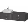 DURAVIT White Tulip závesná skrinka pod umývadlo na dosku (umývadlo vľavo), 4 zásuvky, 1600 x 550 x 408 mm, grafit vysoký lesk, WT4995LH1H10000