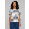 Ladies Striped Boxy Tee - black/white XL