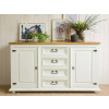 Masívna komoda WHITE HOME Slim COM121 Barevné provedení: Bílá patina K03 - tmavý vosk K02
