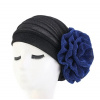 Turban na hlavu - modrý kvet