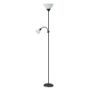 Rabalux Čierna stojacia lampa Action s bielymi tienidlami pre žiarovky E27+E14 4062