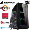 MEG-BAR Herný počítač - Ryzen 5 5600G 6x 4,4 GHz - 32 GB DDR4 RAM - 512 M.2 SSD - skrinka SHARKOON RGB s tvrdeným sklom - WLAN