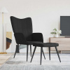 zahrada-XL Relaxačné kreslo s podnožkou, čierne, látka 327958