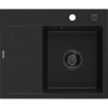 Mexen Ben, 1-komorový granitový drez 600x500x190 mm, pravý + čierny sifón, čierna, 6523605000-77-B