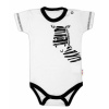 Baby Nellys Body krátky rukáv Baby Nellys, Zebra - biele Velikost koj. oblečení: 50 (0-1m)