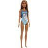 Mattel Bábika Barbie s tmavou pleťou a kvetmi, modré plavky HDC51