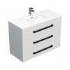 Swiss aqua technologies Koupelnová skříňka s černou úchytkou a umyvadlem SAT Cube Way 100x71x46 cm bílá lesk CUBE46C1003BIMOD