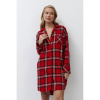 Aruelle dámska nočná flanelová košeľa červená - barva:ARURED/červená, velikost:XXL