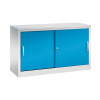 Kancelárska skriňa Acurado - Sideboard, posuvné dvere, 1200 x 400 x 720 mm, bledosivá/bledomodrá