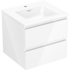 Mexen Orio, kúpeľňová skrinka 50 cm s umývadlom Otis, 2 zásuvky, biela lesklá, 91A10-05047-2-BFF00-W18M00