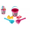 WADER Sada na piesok 5ks plast Paw Patrol/Tlapková patrola ružová v sieťke 12x22x12cm