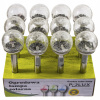 Solárne svietidlá - 12x záhradná solárna lampa LED sklenená guľa Inox (Solárne svietidlá - 12x záhradná solárna lampa LED sklenená guľa Inox)