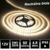 LEDprodukt 5m LED pásik 60LED/m vodeodolný SMD2835 4,8W/m neutrálna biela IP65 12V