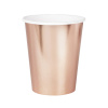 Party Elegantné papierové poháre 220 ml rose gold, 6 ks