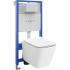 Mexen Cube podomietkový WC set Fenix Slim s WC misou a pomaly sa skláňajúcou doskou, biely lesk - 61030924000