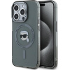Karl Lagerfeld IML Karl Head Metal Frame MagSafe Zadní Kryt pro iPhone 15 Pro Max Black KLHMP15XHLSKIK