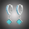 GRACE Silver Jewellery Stříbrné náušnice s tyrkysovým magnezitem Emma, stříbro 925/1000 E-SCE1307/70 Tyrkysová