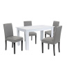 Leon 4+1 jedálenský set bielo-sivý