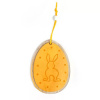 Drevená závesná dekorácia - Vajíčko so zajačikom žlté