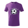 Futbalová lopta v triku - Tričko detské bavlnené - 104-110cm / 3-4 roky ( Fialová )