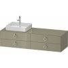 DURAVIT White Tulip závesná skrinka pod umývadlo na dosku (umývadlo vľavo), 4 zásuvky, 1600 x 550 x 408 mm, kameňovo šedá vysoký lesk, WT4995LH2H20000