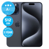 Apple iPhone 15 Pro Max Blue Titanium 512GB A+ Repasovaný