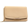 Dámska béžová peňaženka z ekologickej kože – stredná veľkosť, so zipsom a RFID ochranou